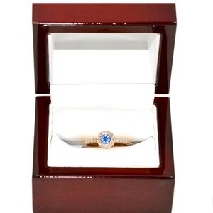 Elegant Rose Gold Blueberry Sapphire & Diamond Ring 🫐💎